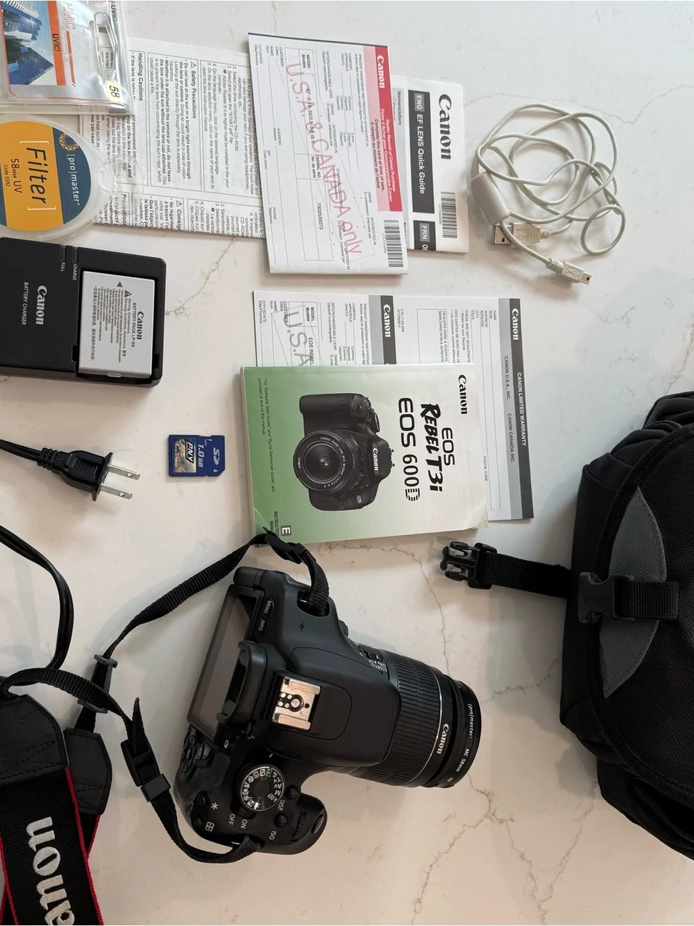 Canon EOS Rebel T3 / 600D DSLR Camera Kit - black